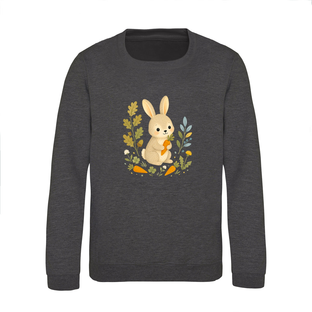 Rabbit's Carrot Patch Kids' Sweatshirt - Once Upon a Woodland Charcoal colour variant image