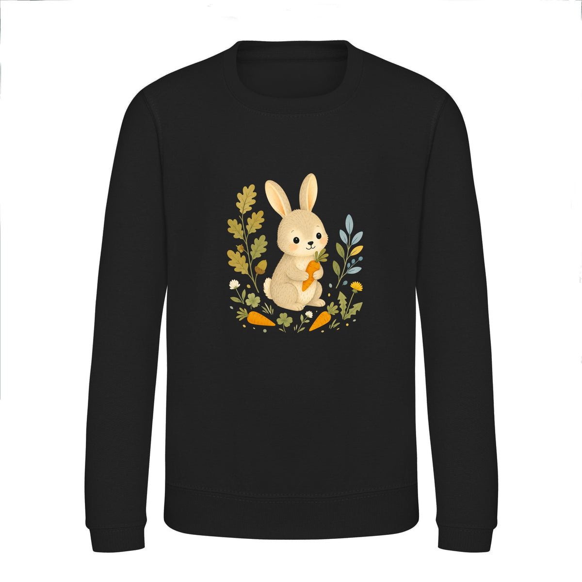 Rabbit's Carrot Patch Kids' Sweatshirt - Once Upon a Woodland Deep Black colour variant image