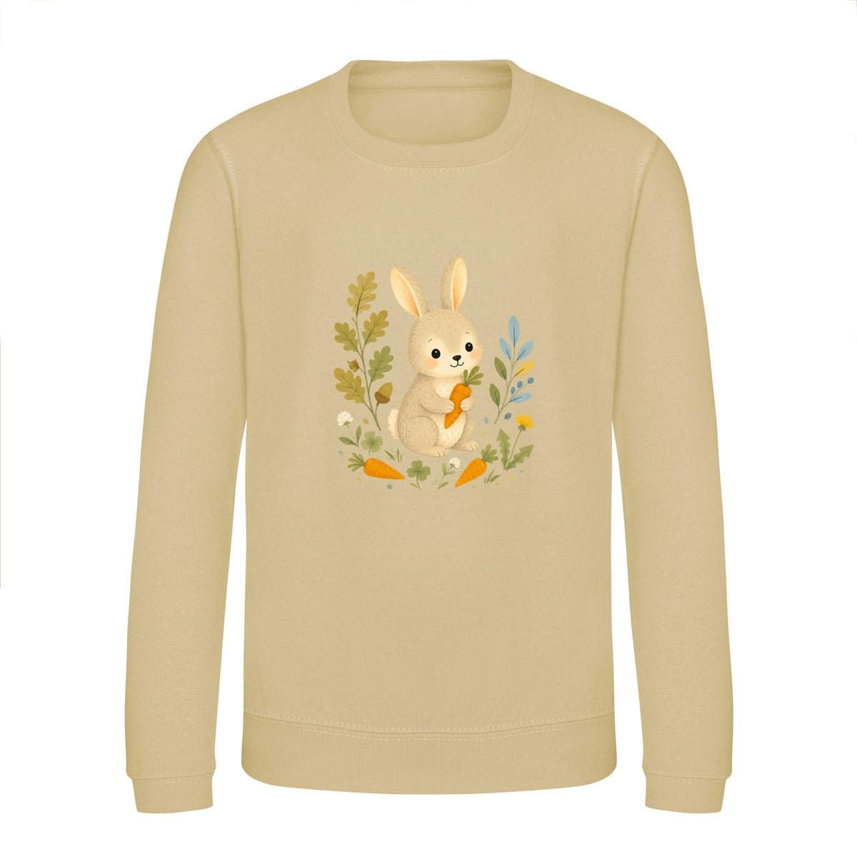 Rabbit's Carrot Patch Kids' Sweatshirt - Once Upon a Woodland Desert Sand colour variant image