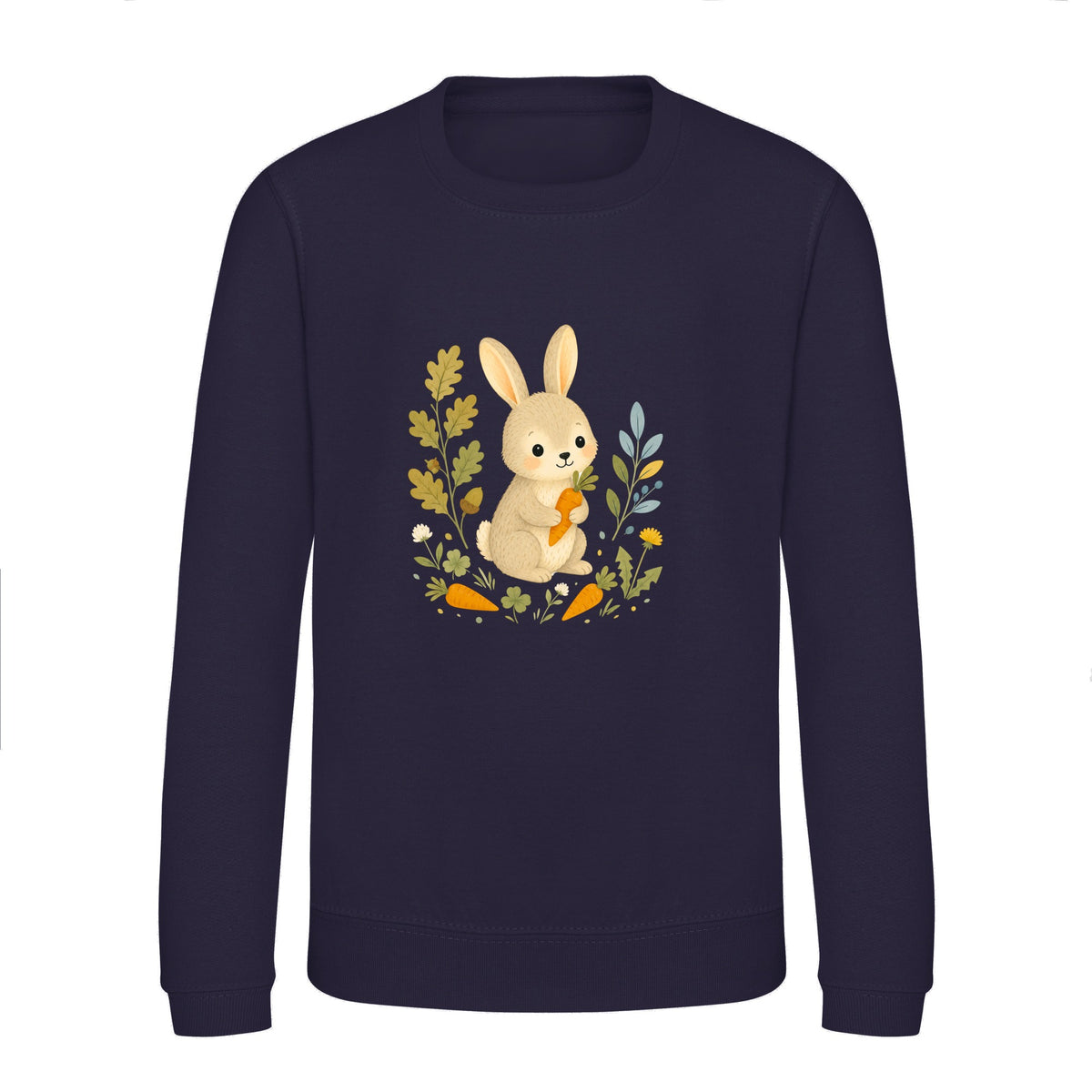Rabbit's Carrot Patch Kids' Sweatshirt - Once Upon a Woodland French Navy colour variant image