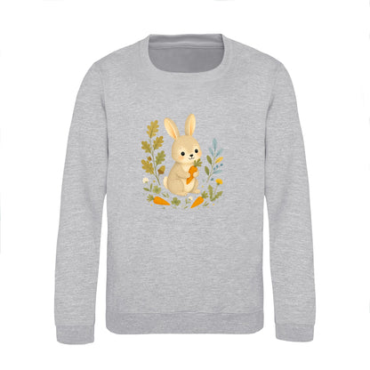 Rabbit's Carrot Patch Kids' Sweatshirt - Once Upon a Woodland Heather Grey colour variant image