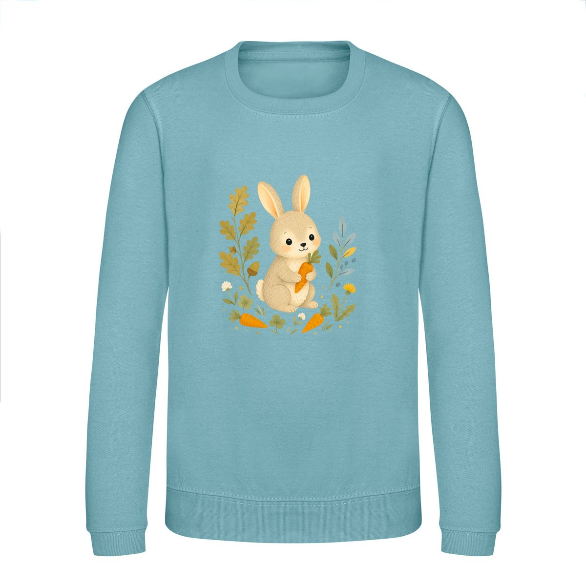 Rabbit's Carrot Patch Kids' Sweatshirt - Once Upon a Woodland Seafoam colour variant image