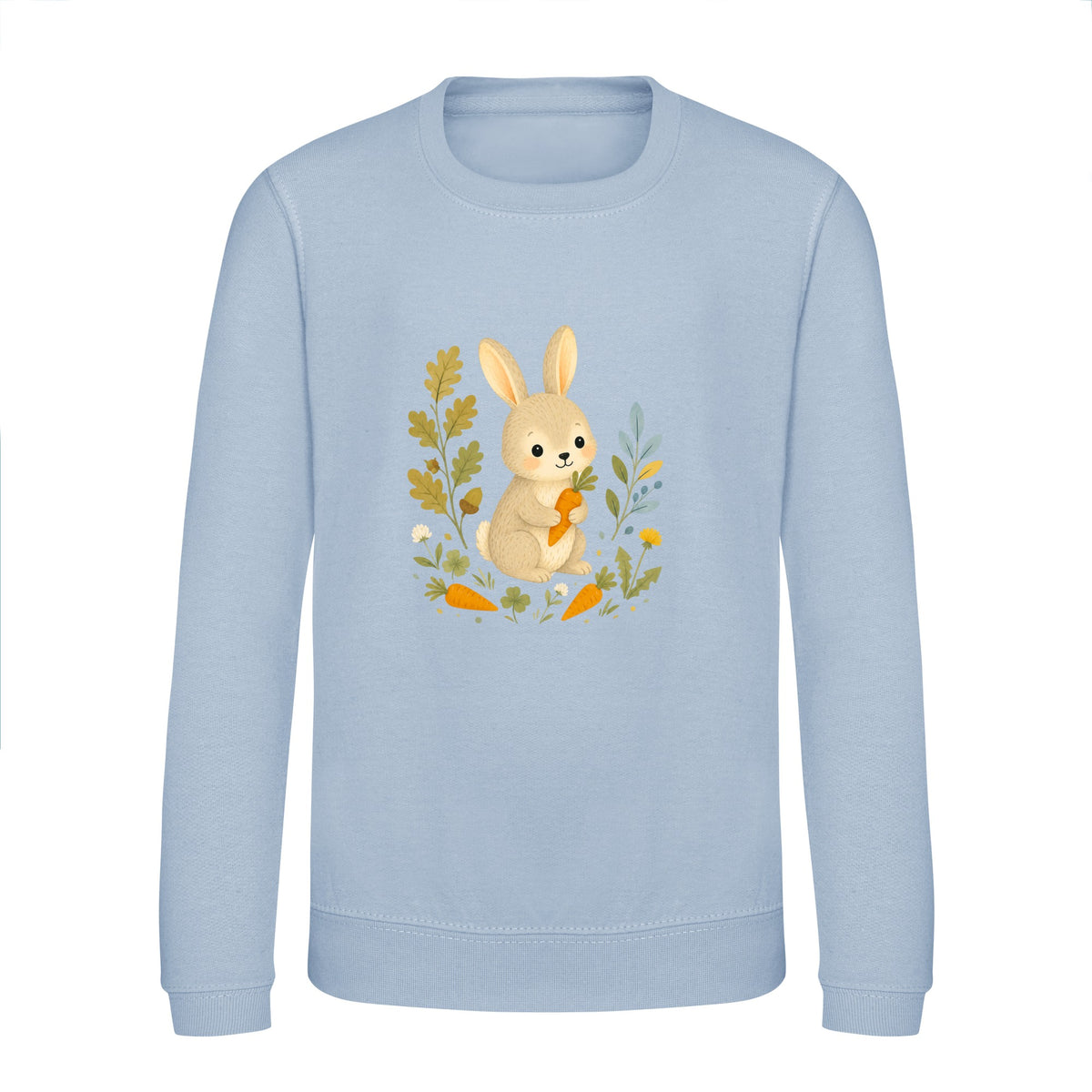 Rabbit's Carrot Patch Kids' Sweatshirt - Once Upon a Woodland Sky Blue colour variant image