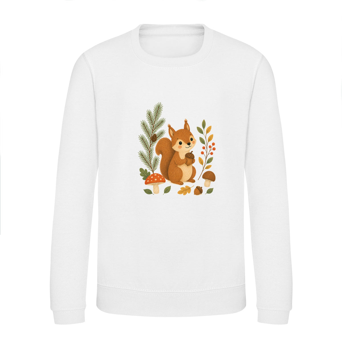 Squirrel's Autumn Store Kids' Sweatshirt - Once Upon a Woodland Arctic White colour variant image