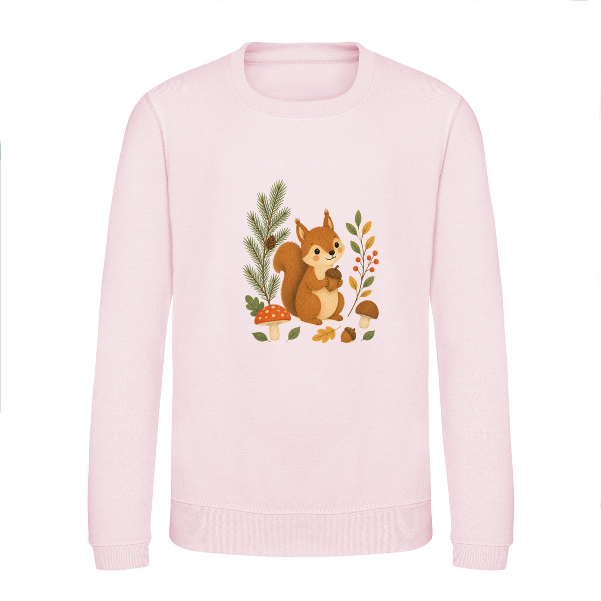 Squirrel's Autumn Store Kids' Sweatshirt - Once Upon a Woodland Baby Pink colour variant image