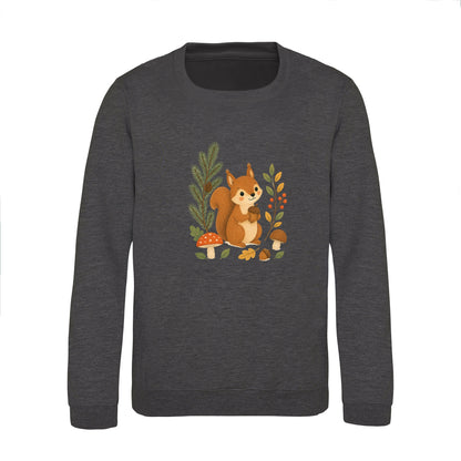 Squirrel's Autumn Store Kids' Sweatshirt - Once Upon a Woodland Charcoal colour variant image