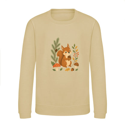 Squirrel's Autumn Store Kids' Sweatshirt - Once Upon a Woodland Desert Sand colour variant image