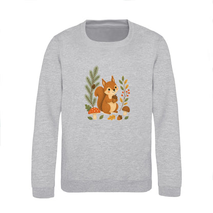 Squirrel's Autumn Store Kids' Sweatshirt - Once Upon a Woodland Heather Grey colour variant image