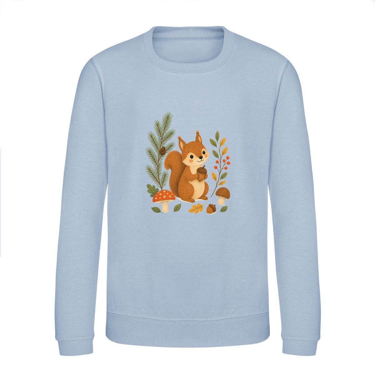 Squirrel's Autumn Store Kids' Sweatshirt - Once Upon a Woodland Sky Blue colour variant image