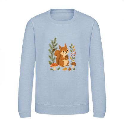 Squirrel's Autumn Store Kids' Sweatshirt - Once Upon a Woodland Sky Blue colour variant image