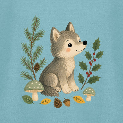 Wolf in the Winter Wood Kids' Sweatshirt - Once Upon a Woodland gallery image 2