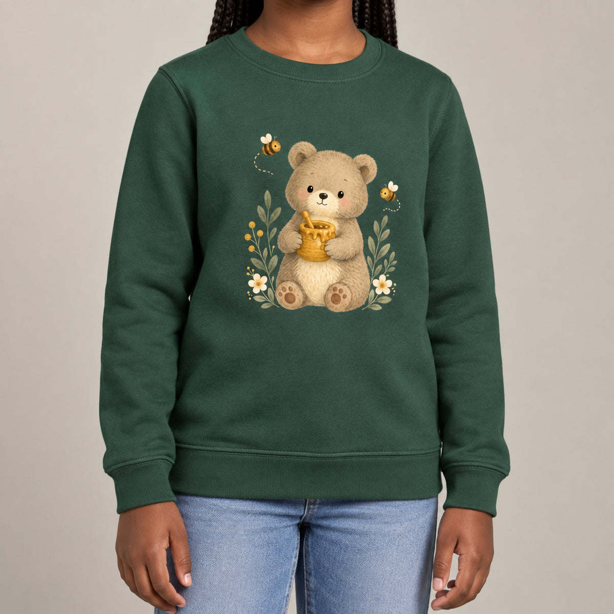 Bear and the Honey Bees Kids' Sweatshirt - Once Upon a Woodland lead image