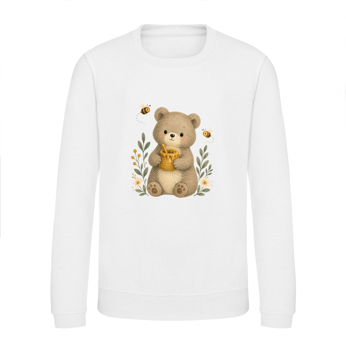 Bear and the Honey Bees Kids' Sweatshirt - Once Upon a Woodland Arctic White colour variant image