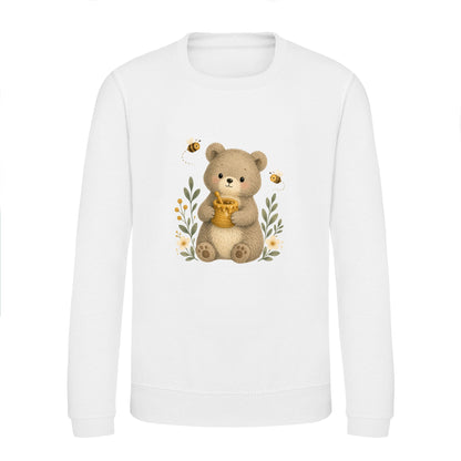 Bear and the Honey Bees Kids' Sweatshirt - Once Upon a Woodland Arctic White colour variant image