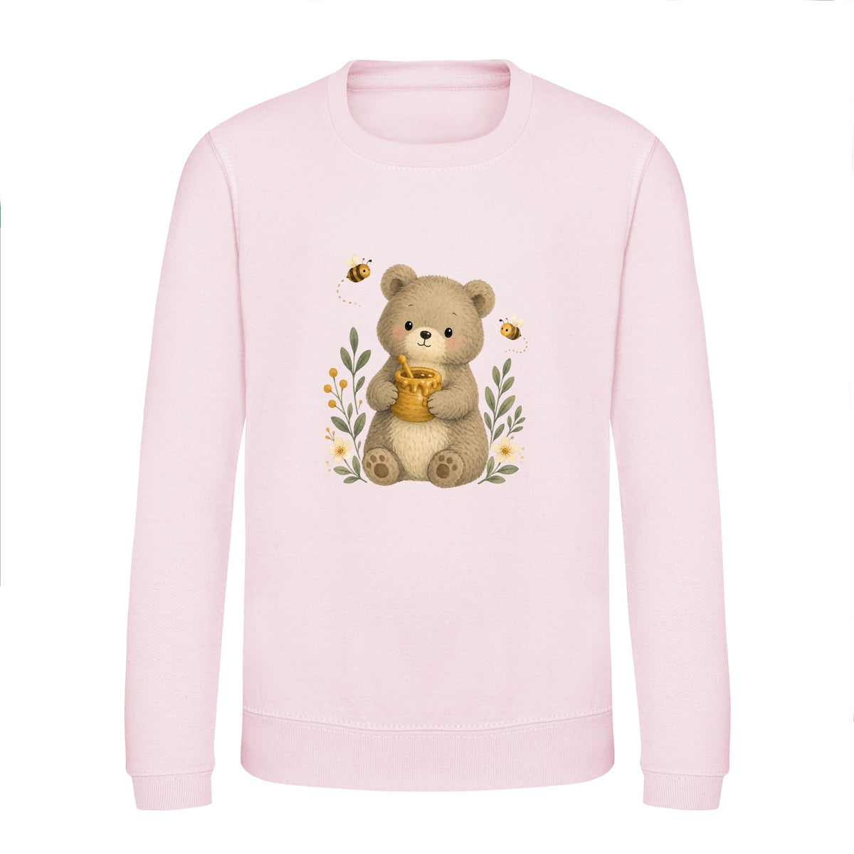 Bear and the Honey Bees Kids' Sweatshirt - Once Upon a Woodland Baby Pink colour variant image