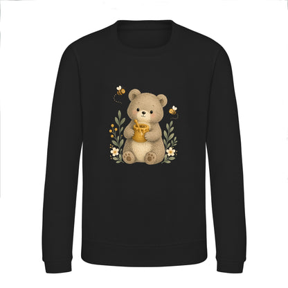 Bear and the Honey Bees Kids' Sweatshirt - Once Upon a Woodland Deep Black colour variant image
