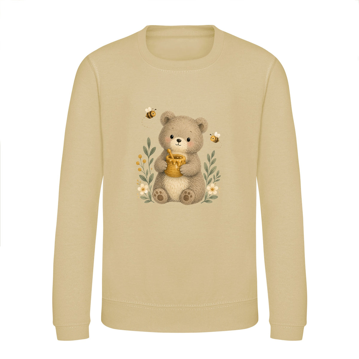 Bear and the Honey Bees Kids' Sweatshirt - Once Upon a Woodland Desert Sand colour variant image