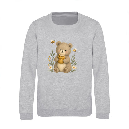 Bear and the Honey Bees Kids' Sweatshirt - Once Upon a Woodland Heather Grey colour variant image