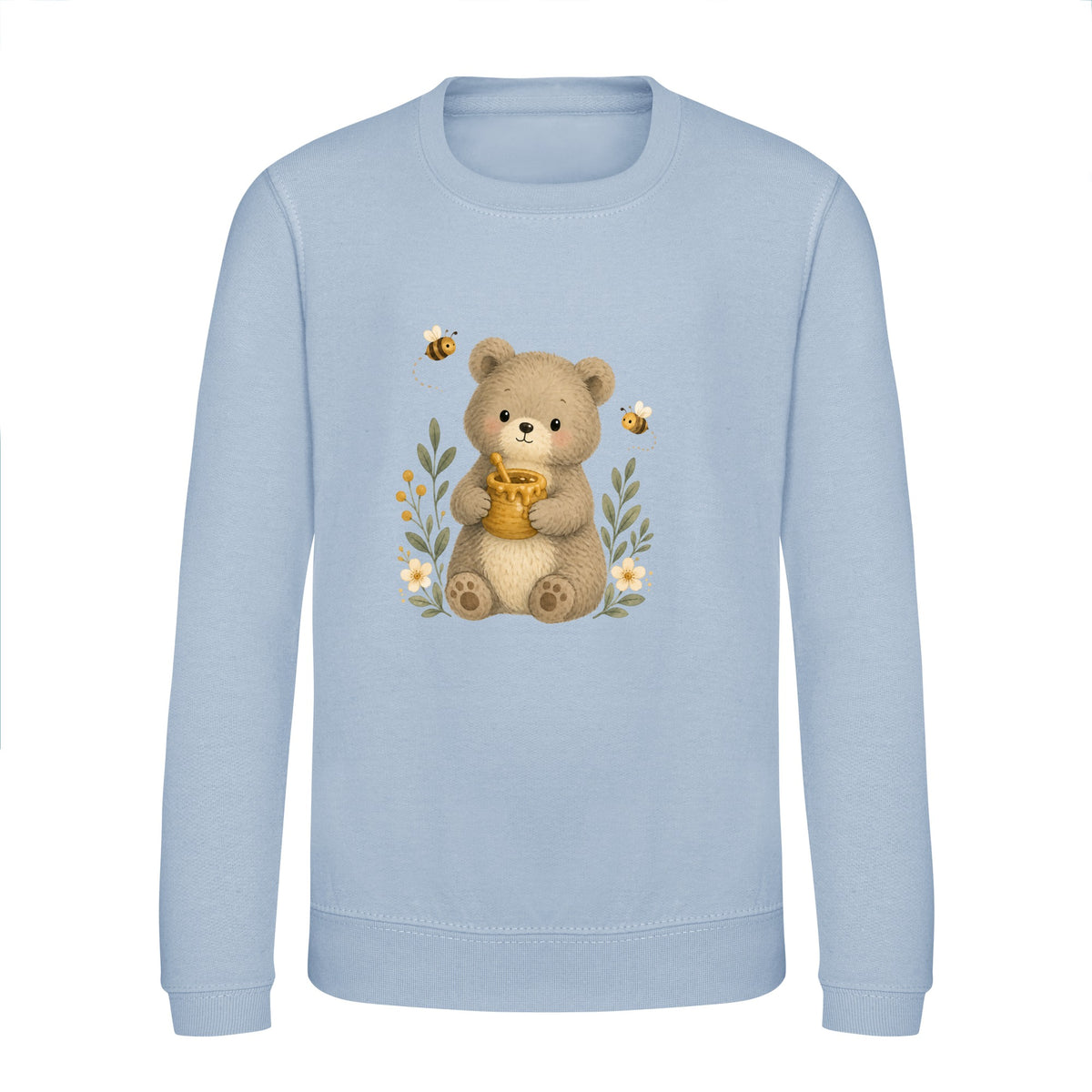 Bear and the Honey Bees Kids' Sweatshirt - Once Upon a Woodland Sky Blue colour variant image