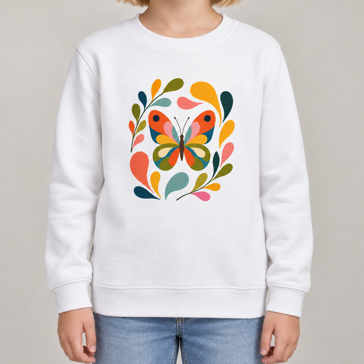 Wings in Bloom Kids' Sweatshirt - Freeform Fauna lead image