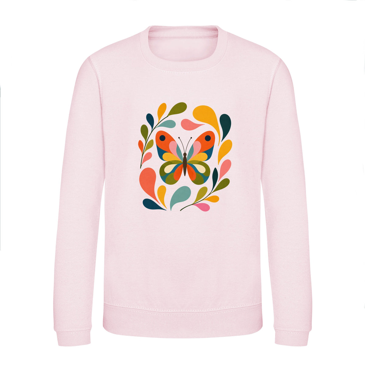 Wings in Bloom Kids' Sweatshirt - Freeform Fauna Baby Pink colour variant image