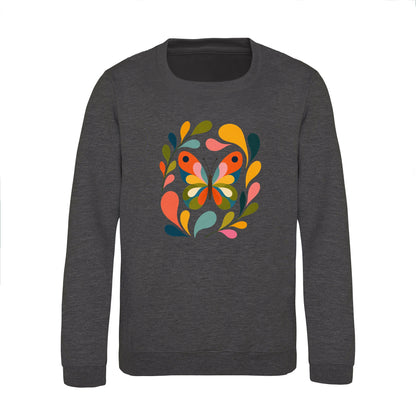 Wings in Bloom Kids' Sweatshirt - Freeform Fauna Charcoal colour variant image