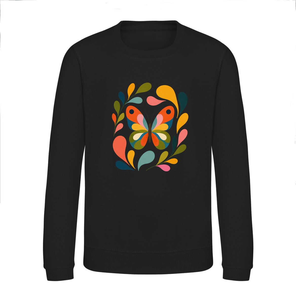 Wings in Bloom Kids' Sweatshirt - Freeform Fauna Deep Black colour variant image