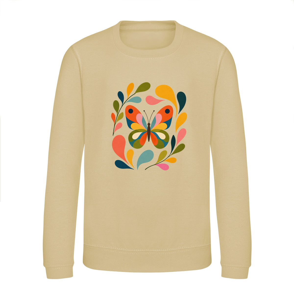 Wings in Bloom Kids' Sweatshirt - Freeform Fauna Desert Sand colour variant image
