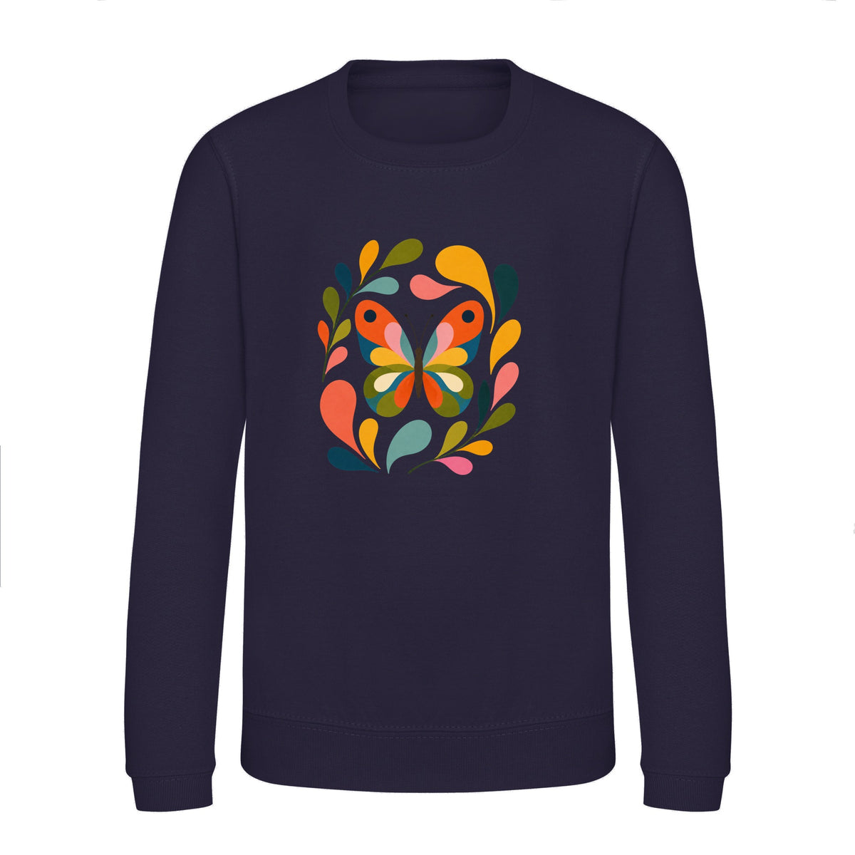 Wings in Bloom Kids' Sweatshirt - Freeform Fauna French Navy colour variant image