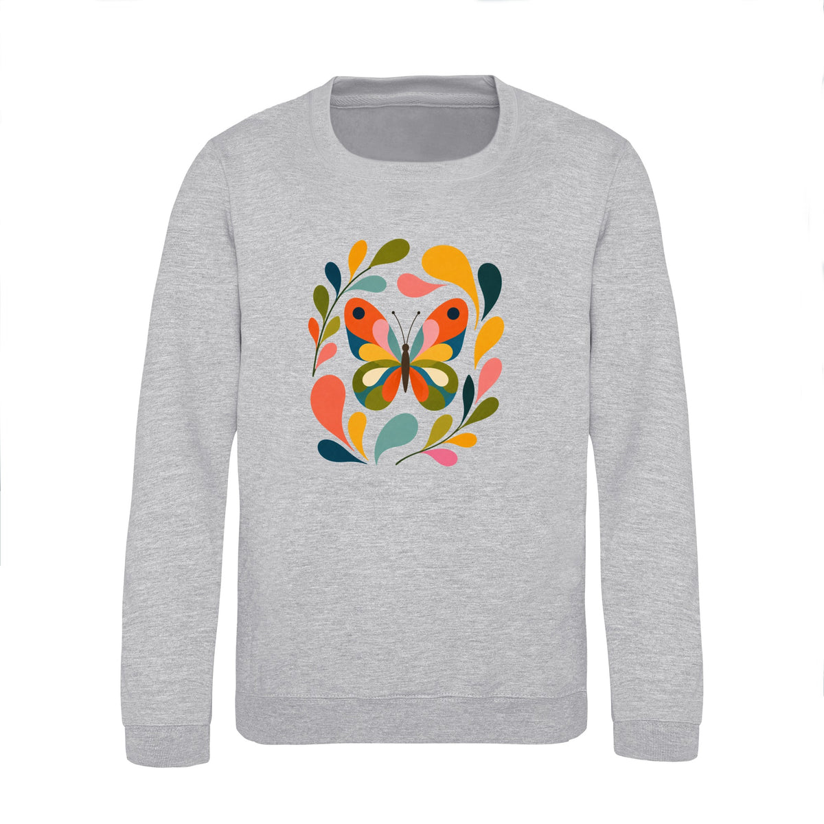 Wings in Bloom Kids' Sweatshirt - Freeform Fauna Heather Grey colour variant image