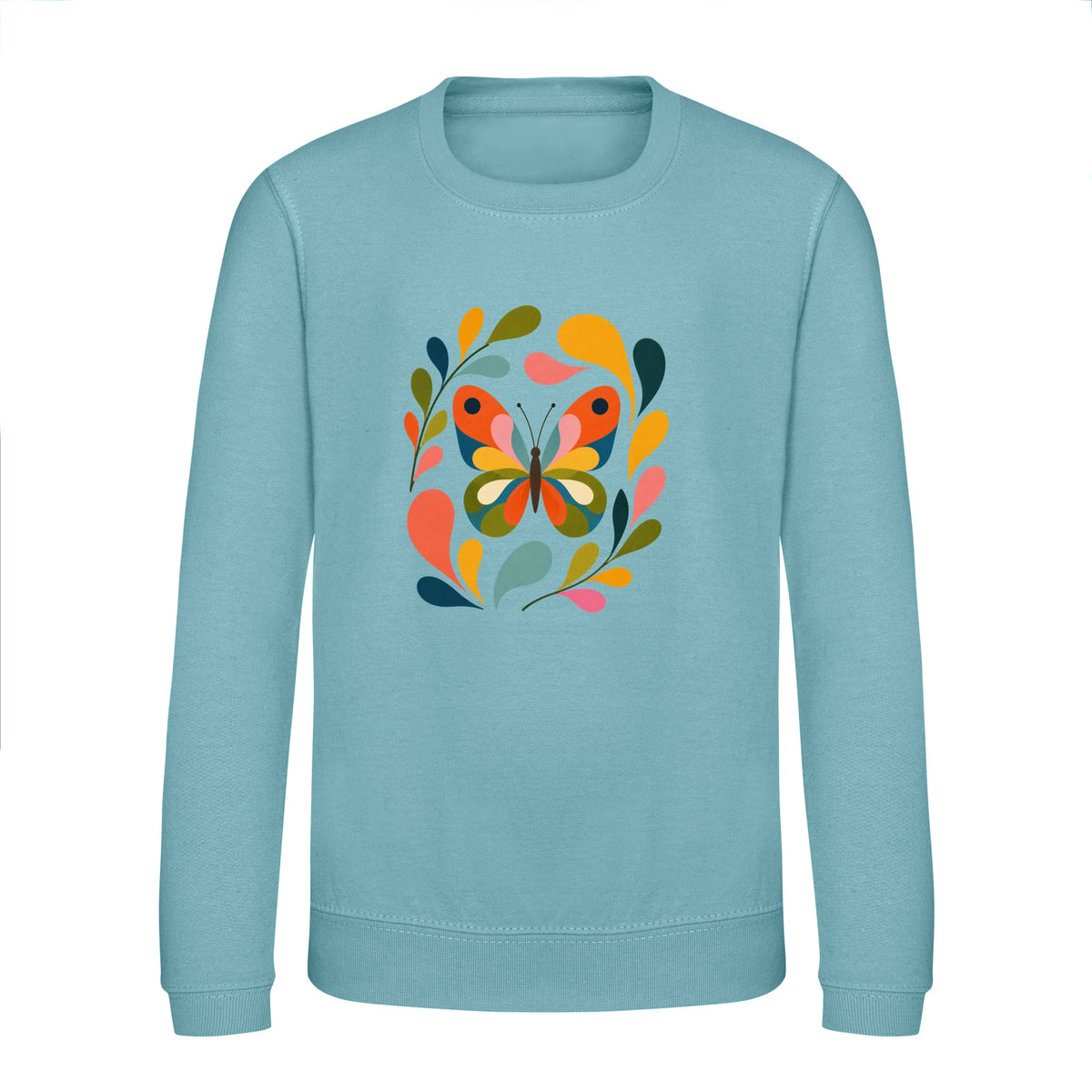 Wings in Bloom Kids' Sweatshirt - Freeform Fauna Seafoam colour variant image
