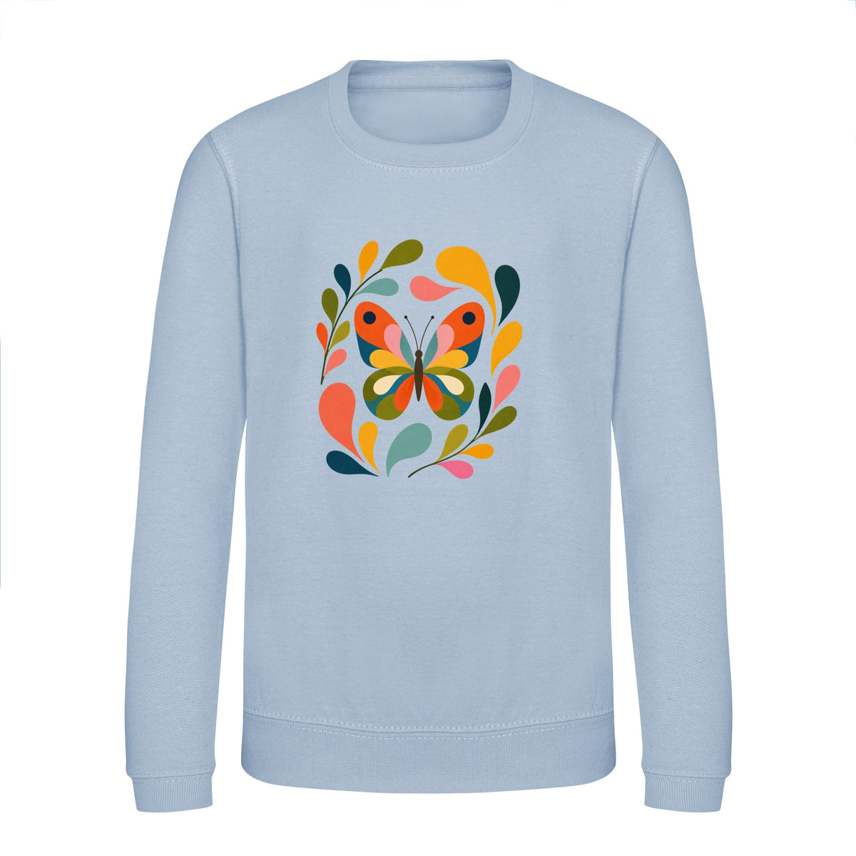 Wings in Bloom Kids' Sweatshirt - Freeform Fauna Sky Blue colour variant image