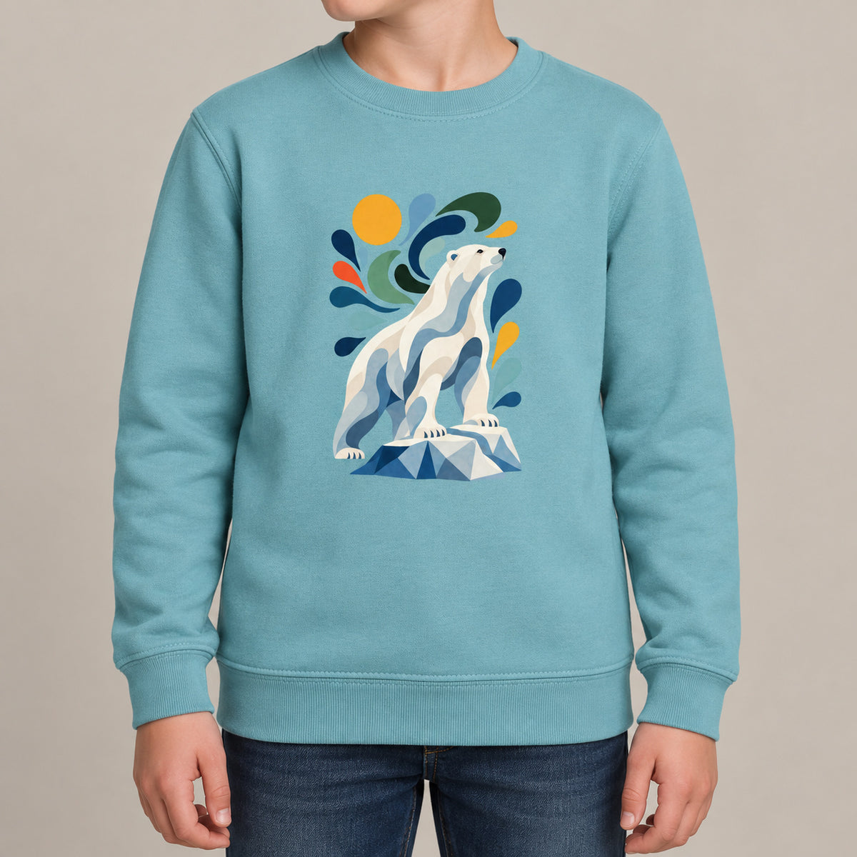 Arctic Resolve Kids' Sweatshirt - Freeform Fauna lead image