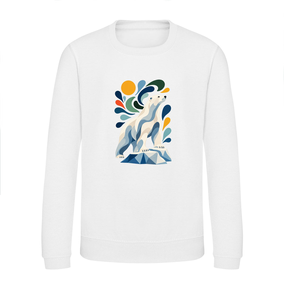 Arctic Resolve Kids' Sweatshirt - Freeform Fauna Arctic White colour variant image