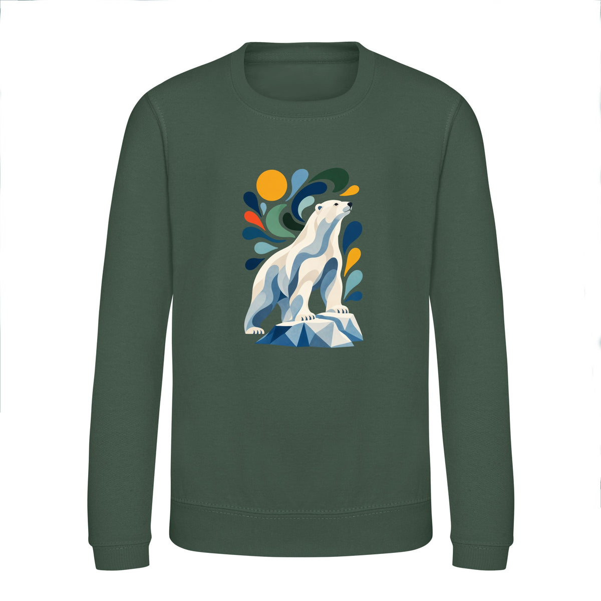 Arctic Resolve Kids' Sweatshirt - Freeform Fauna Bottle Green colour variant image