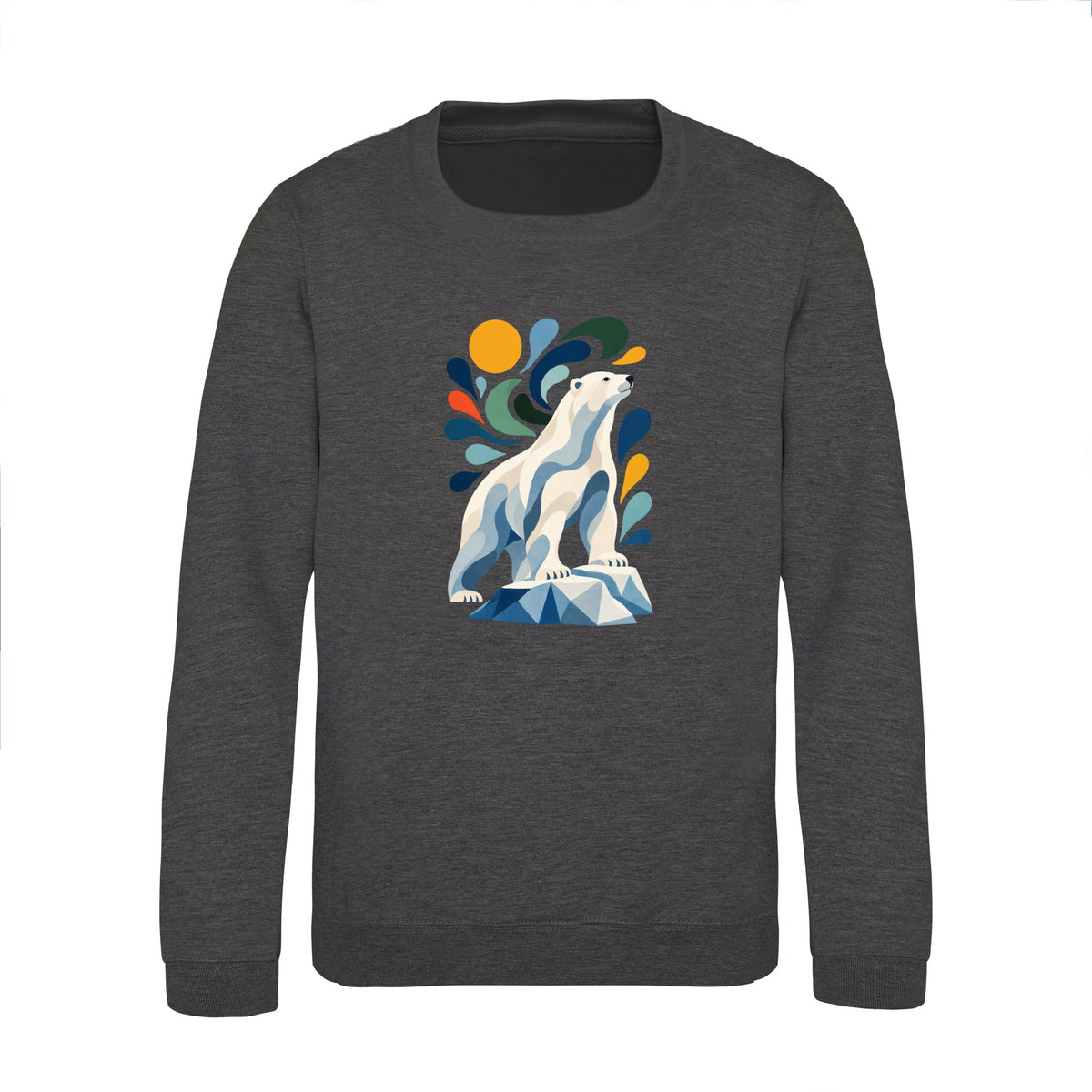 Arctic Resolve Kids' Sweatshirt - Freeform Fauna Charcoal colour variant image