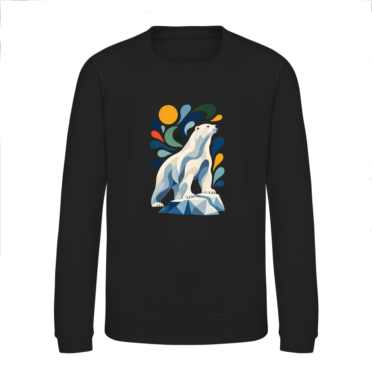Arctic Resolve Kids' Sweatshirt - Freeform Fauna Deep Black colour variant image