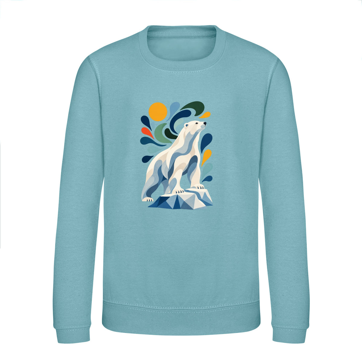 Arctic Resolve Kids' Sweatshirt - Freeform Fauna Seafoam colour variant image