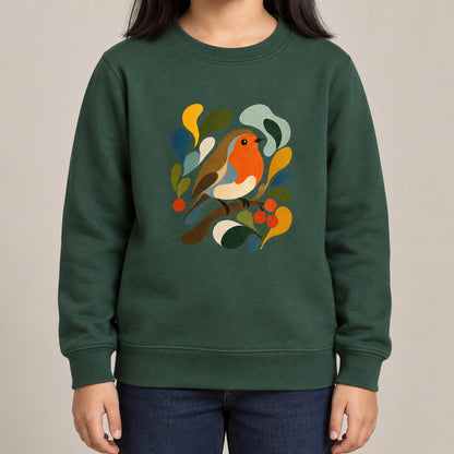 Hedgerow Harmony Kids' Sweatshirt - Freeform Fauna lead image