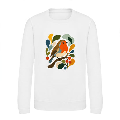 Hedgerow Harmony Kids' Sweatshirt - Freeform Fauna Arctic White colour variant image