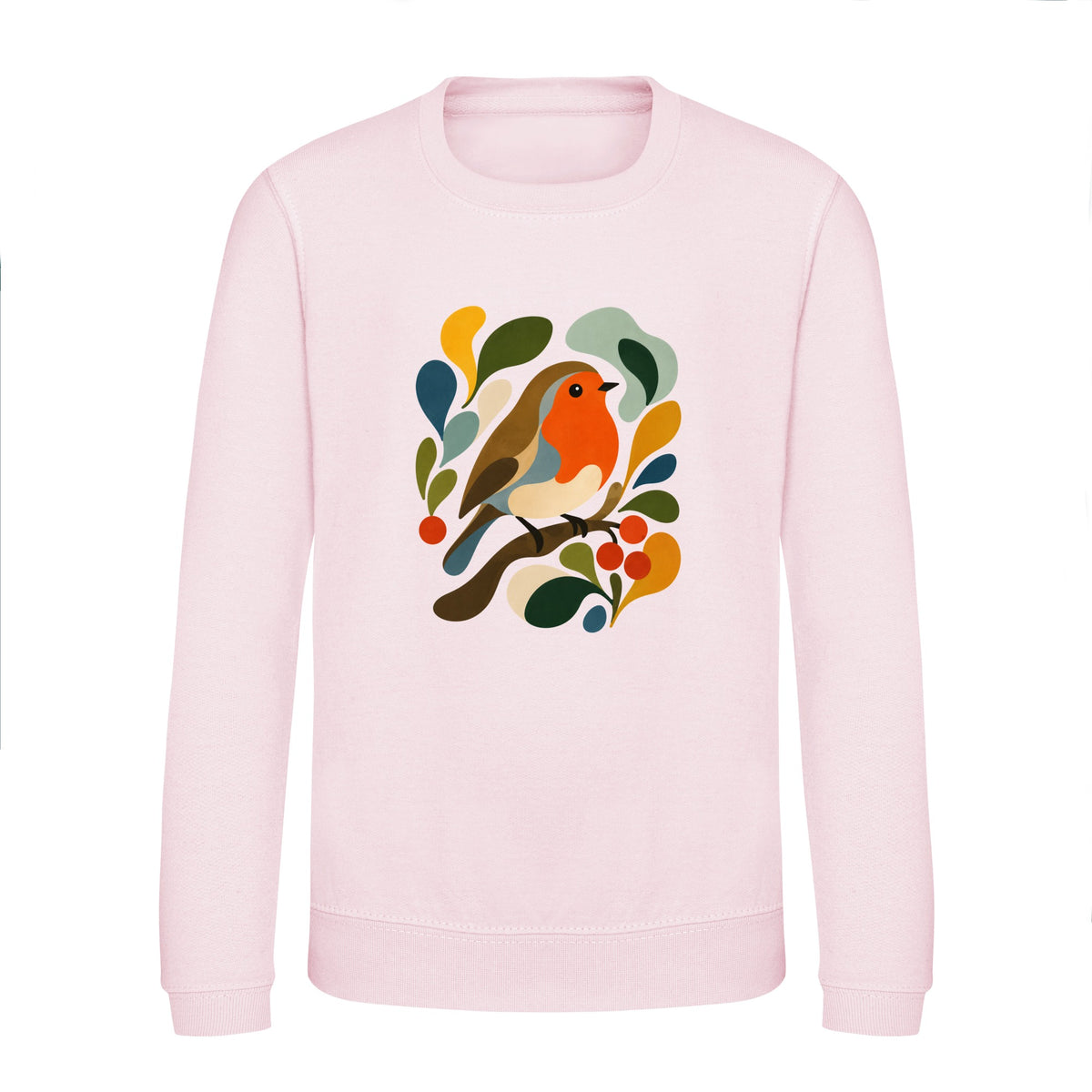 Hedgerow Harmony Kids' Sweatshirt - Freeform Fauna Baby Pink colour variant image