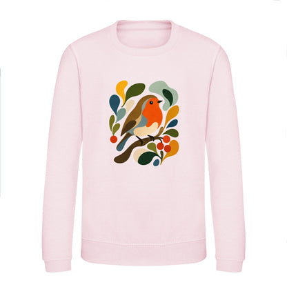 Hedgerow Harmony Kids' Sweatshirt - Freeform Fauna Baby Pink colour variant image