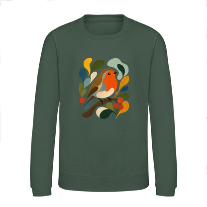 Hedgerow Harmony Kids' Sweatshirt - Freeform Fauna Bottle Green colour variant image