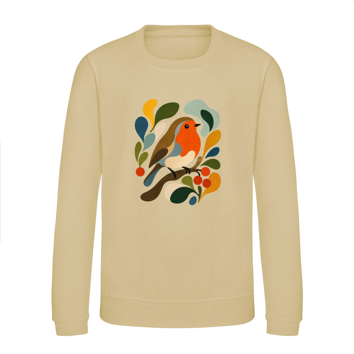 Hedgerow Harmony Kids' Sweatshirt - Freeform Fauna Desert Sand colour variant image