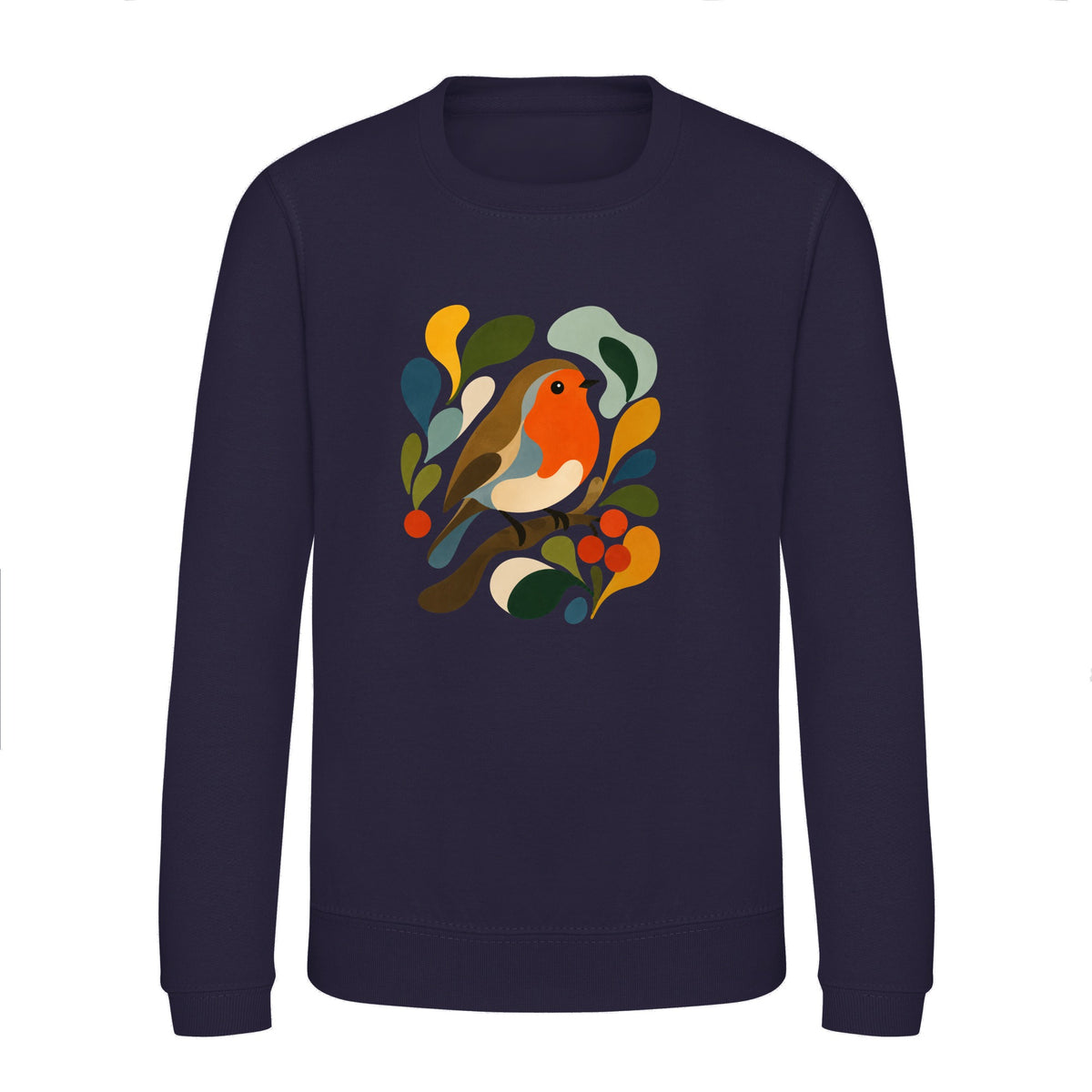 Hedgerow Harmony Kids' Sweatshirt - Freeform Fauna French Navy colour variant image
