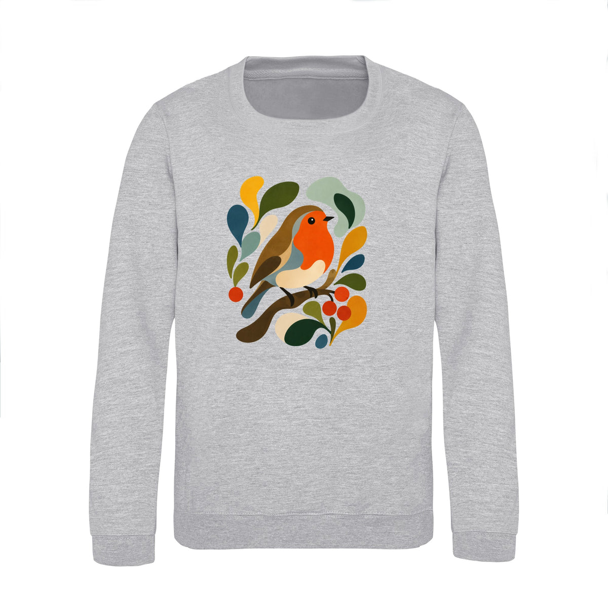 Hedgerow Harmony Kids' Sweatshirt - Freeform Fauna Heather Grey colour variant image