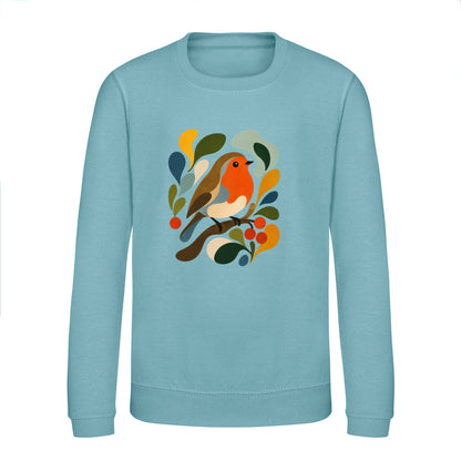 Hedgerow Harmony Kids' Sweatshirt - Freeform Fauna Seafoam colour variant image