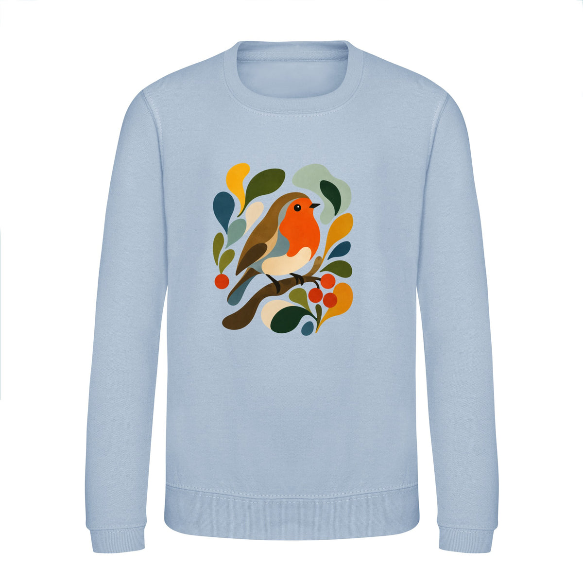 Hedgerow Harmony Kids' Sweatshirt - Freeform Fauna Sky Blue colour variant image