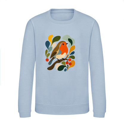 Hedgerow Harmony Kids' Sweatshirt - Freeform Fauna Sky Blue colour variant image