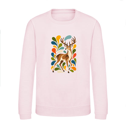 Woodland Majesty Kids' Sweatshirt - Freeform Fauna Baby Pink colour variant image